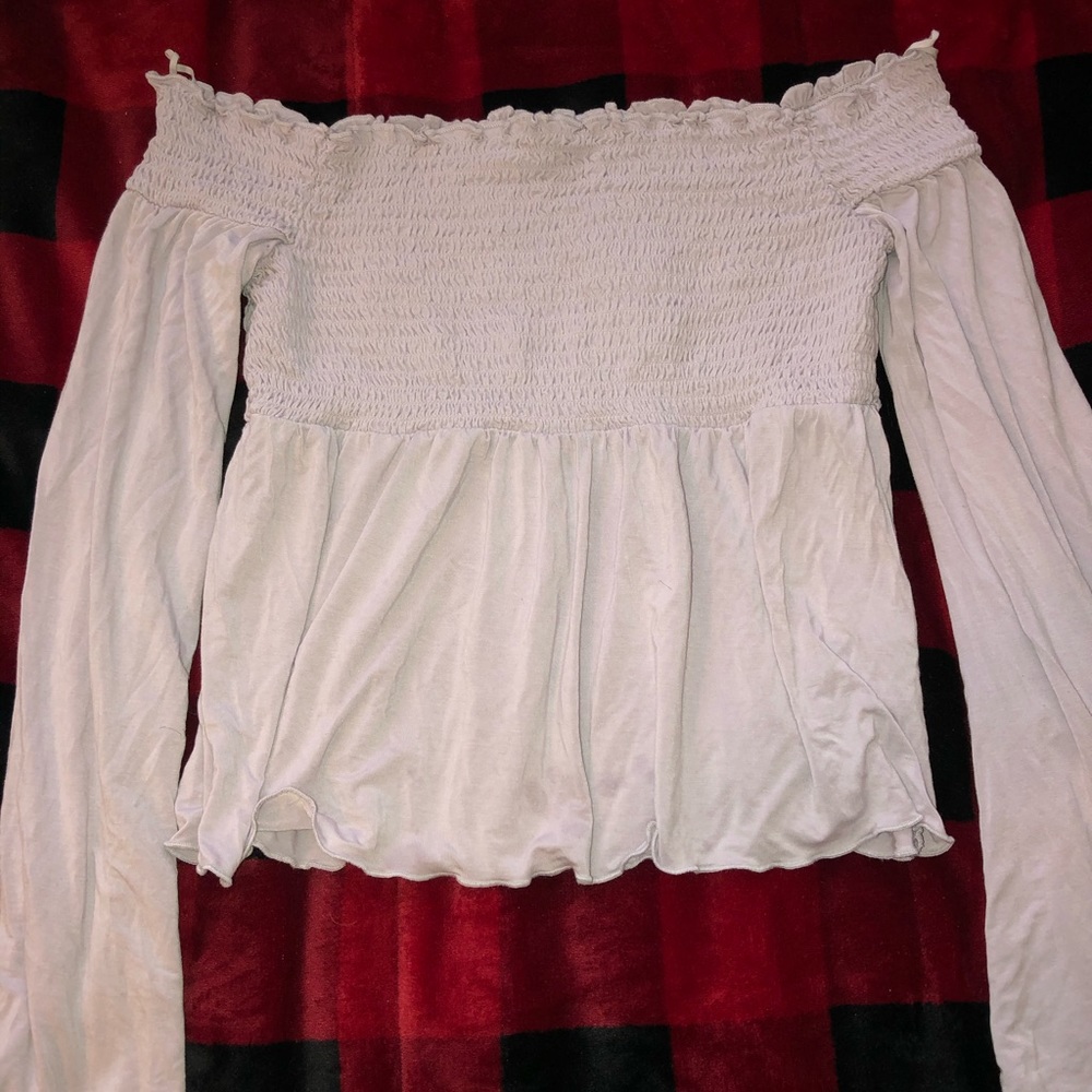 AE NO SHOULDER LIGHT PURPLE  TOP